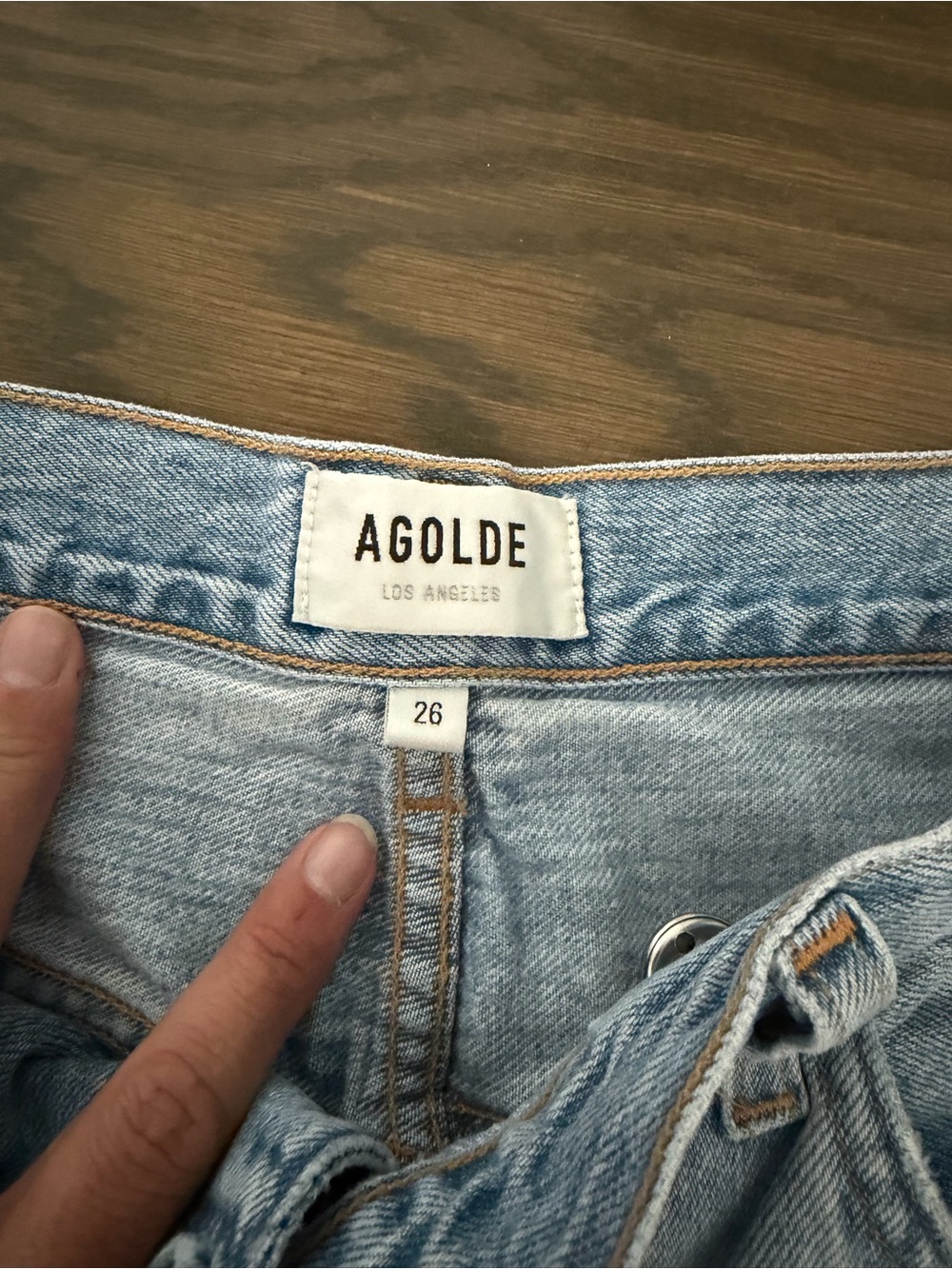 Agolde Light Wash Straight Jeans - Picture 3 of 6